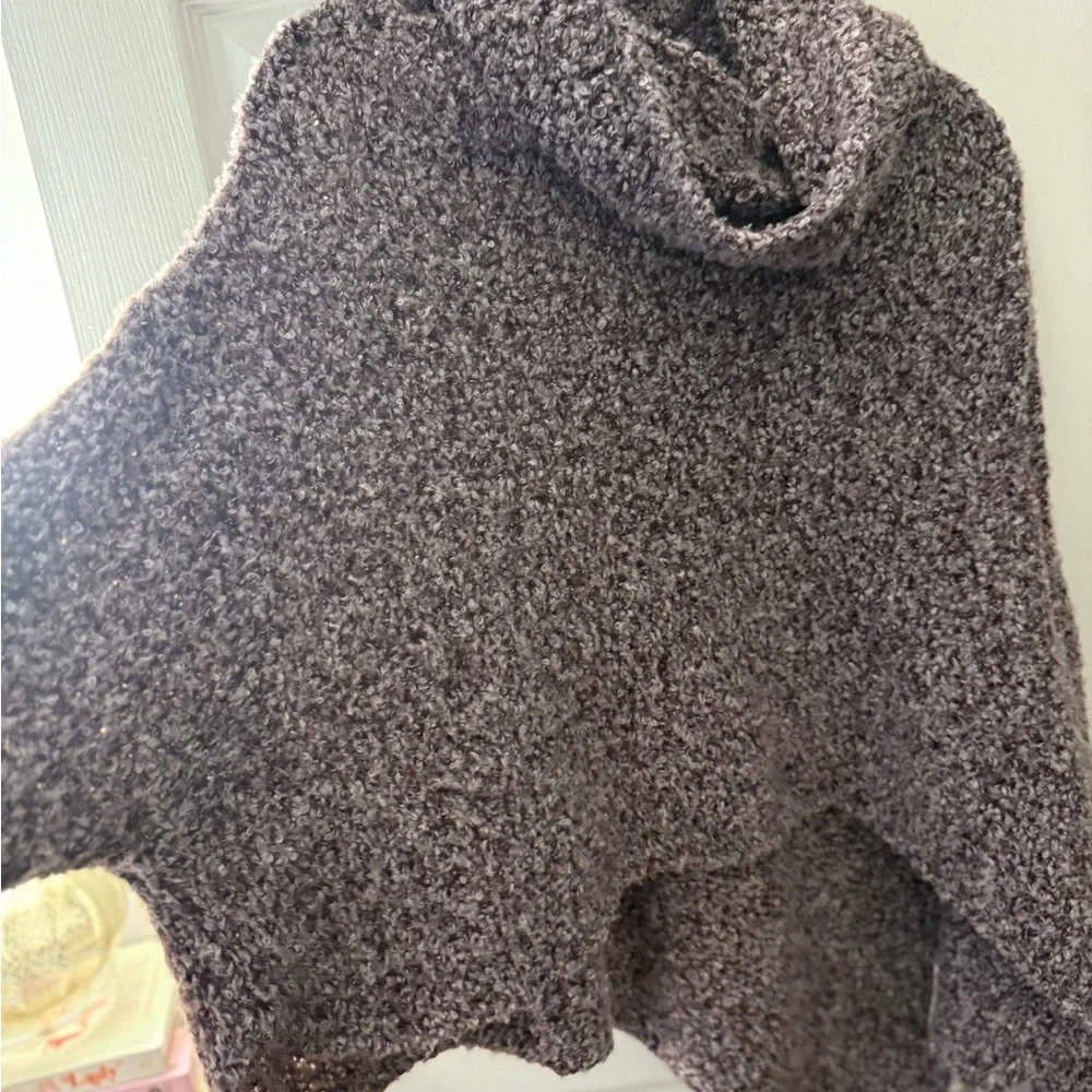 Free People Cozy Women's Sweater in Heathered Gray/purple - Picture 3 of 8